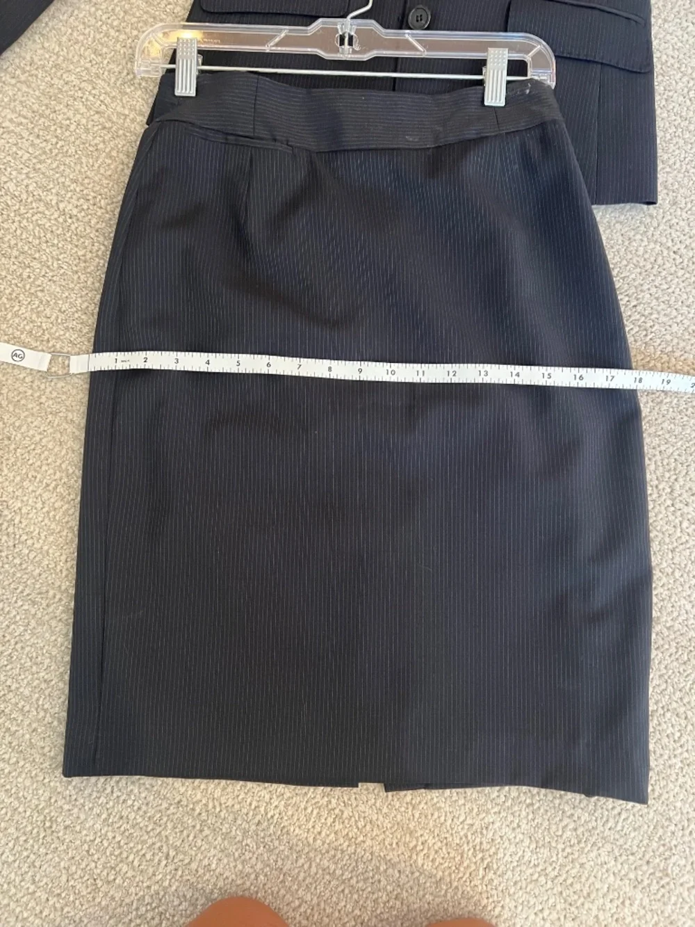 J.Crew Navy Pinstripe Wool Blend Skirt Suit Set Blazer & Pencil Skirt
